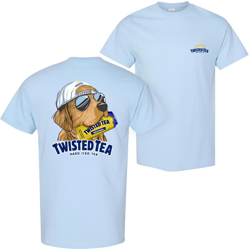 Twisted Tea Hunting Dog 2 Sided T-shirt, Twisted Tea T-Shirt Full Color For Men and Women, Unisex Outdoors Funny Beer Printed T-shirt
