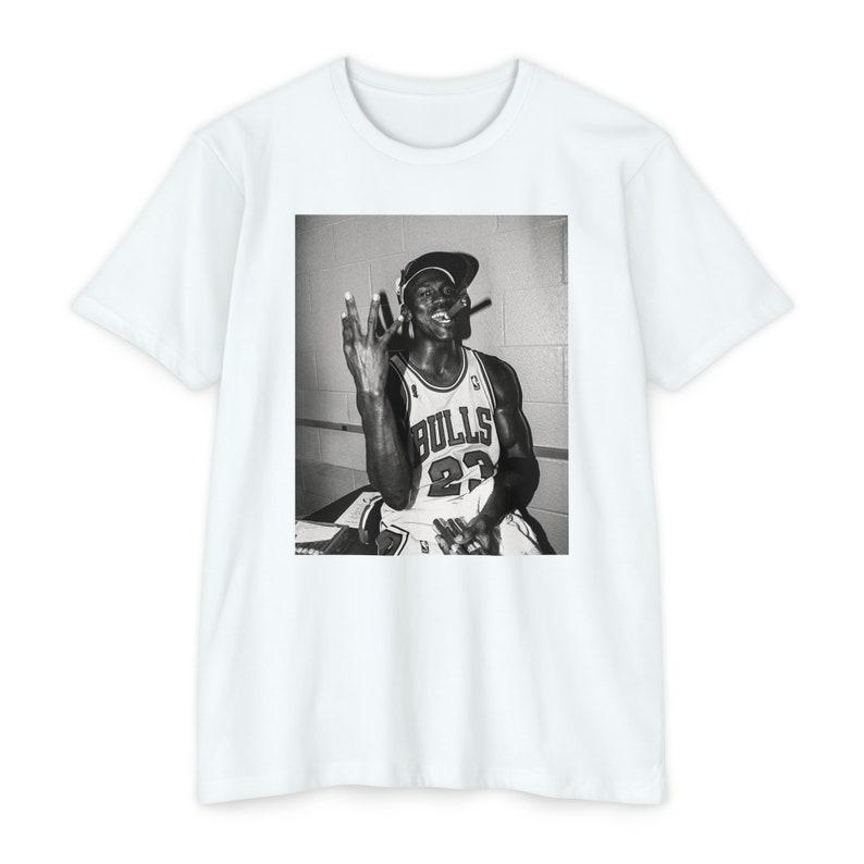 4-Time Champ Michael Jordan T-Shirt, Legendary NBA Cigar Celebration Graphic, Unisex Sports Enthusiast Collectible Gift, Unique Apparel