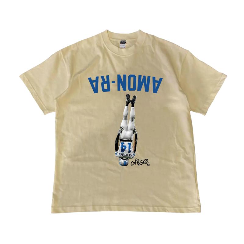 Amon-Ra St.Brown Headstand Football Team T-shirt University Menswear Top Streetwear Shortsleeve Sport Basketball Football