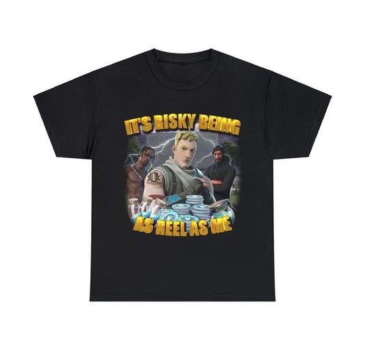 Risky Reels Shirt Fortnite Graphic Tee Trendy Tee Funny Gift Idea Gift for Man All Size