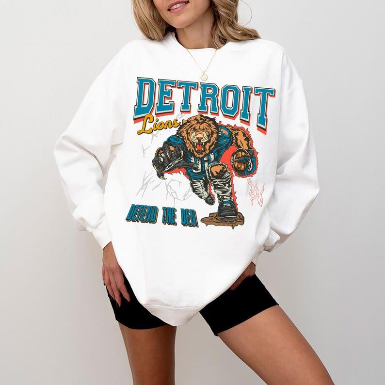 Detroit Football Sweatshirt Lions Football Crewneck Bootleg Detroit Football Shirt Detroit Sports Sweatshirt Detroit Football Shirt