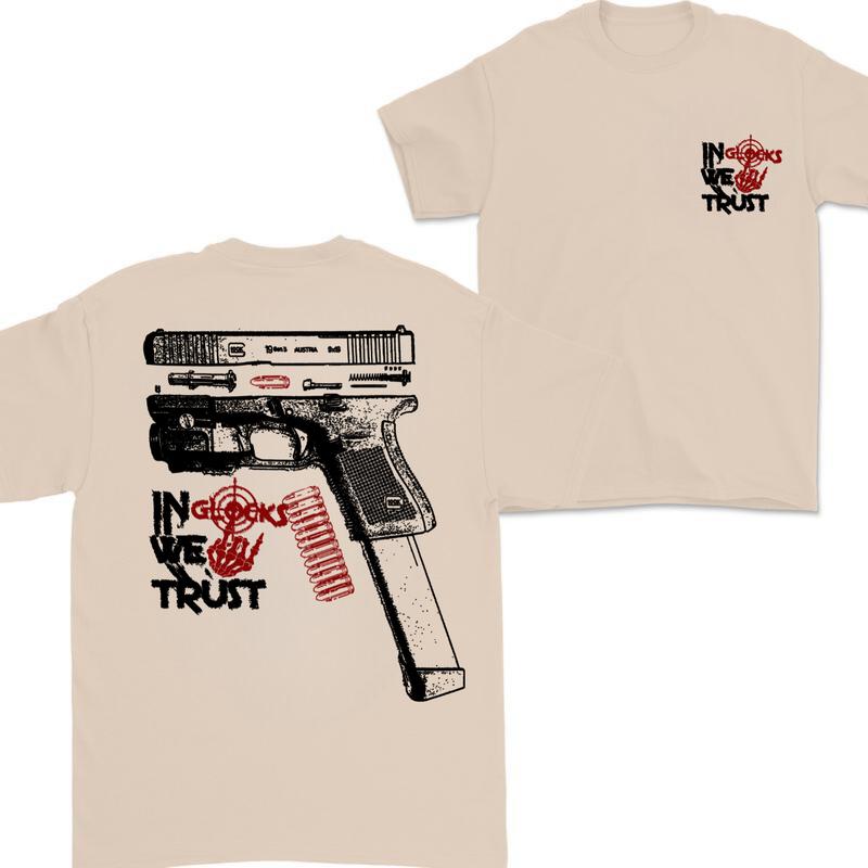 In Glock We Trust Bone Hand Halloween 2 Side T-shirt,Glock Halloween Tee,Bone Hand Halloween Glock Shirt, For Her For Him