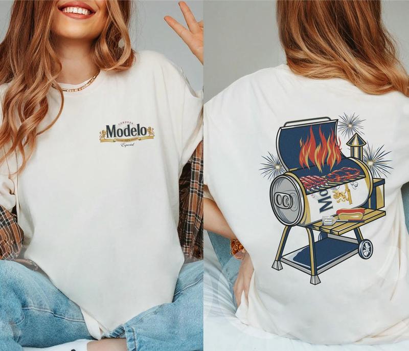Cerveza Modelo Beer Shirt, Cerveza Modelo BBQ Shirt, Drinking Lovers Barbecue Dad Shirt, Grill Beer Dad Shirt