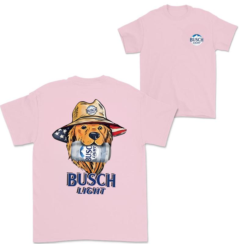 Busch Light Golden Dog Hunting 2 Sided T-shirt, Busch Light Hunting Dog Shirt For Men and Women, Unisex Outdoors Funny Beer Printed T-shirt