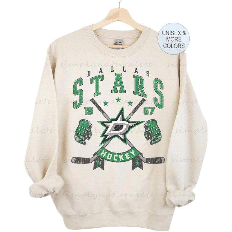 Dallas Sweatshirt Crewneck, Vintage Stars shirt, Dallas Hockeys' Fan shirt, Hockeys' Tee, Stars Sweatshirt