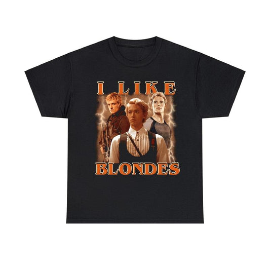 I Like Blondes Crio Peeta Finnick Tee, Funny Tom Blyth Josh Hutcherson Sam Claflin Graphic Design Shirt, Unisex Cotton Graphic Tee