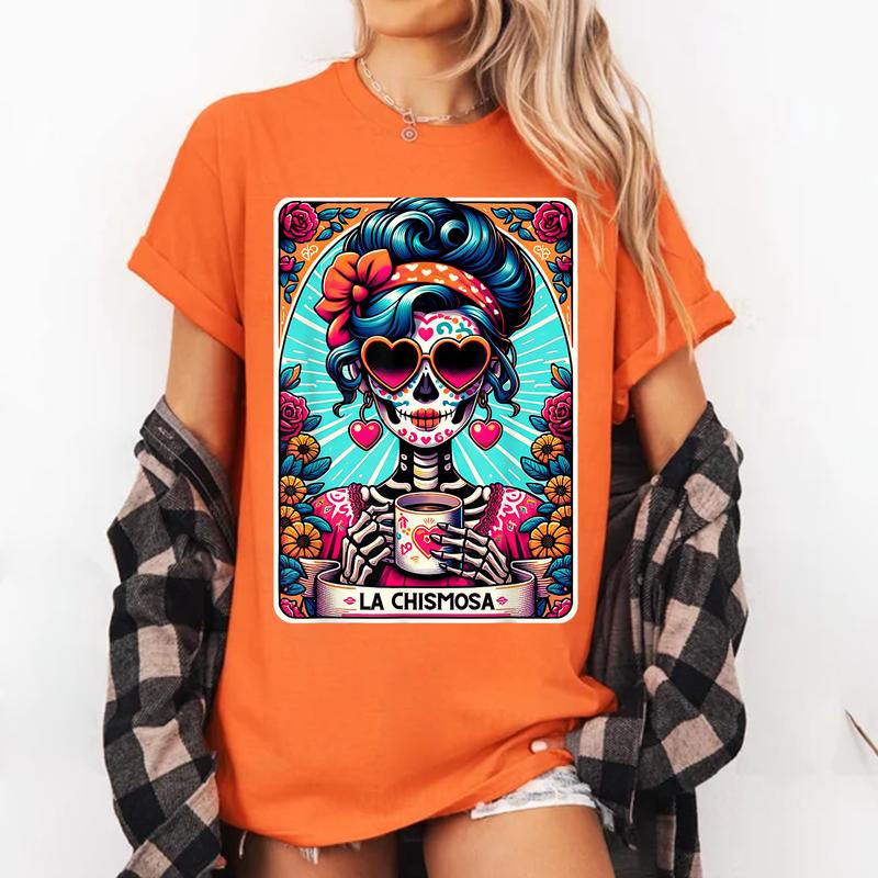 La Chismosa Tarot Card Mexican Chisme , Latina Skeleton T-Shirt
