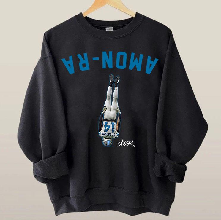 Amon-Ra St. Brown Headstand Sweatshirt, Vintage Detroit Crewneck, Game Day Amon-Ra St Brown Signature Sweatshirt