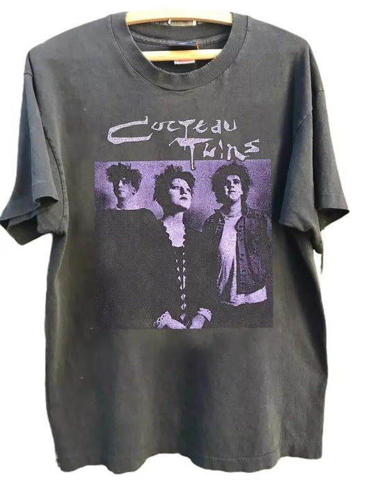 Cocteau Twins Members Rare Design Band Charcoal Short Sleeve Unisex T shirt Cotton Menswear Cotton Menswear Cotton Menswear