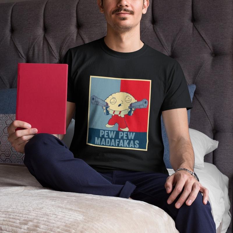 Stewie Griffin Pew Pew Madafakas Vintage T-Shirt, Cartoon Family Guy Shirt, Child Shirt, Seth Macfarlane Shirt, Stewie Poster Gift Shirt