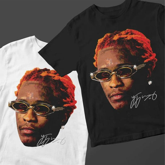 Young Thug Face Shirt ORANGE - Thugger Inspired Premium Graphic Tee