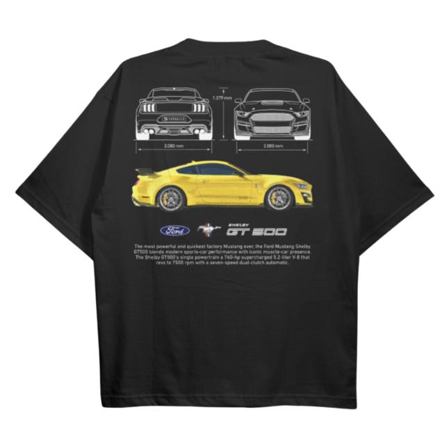 Drive in Style Car-Themed T-Shirts, Mustang Shelby GT500 T-Shirt, Mustang Shelby GT500 Technical Specs T-Shirt, Racing Sport Car Shirt Menswear Top