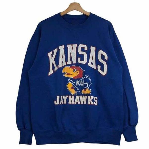 Vintage NCAA Kansas Jayhawks Logo Mascot Sweatshirt, University of Kansas Shirt