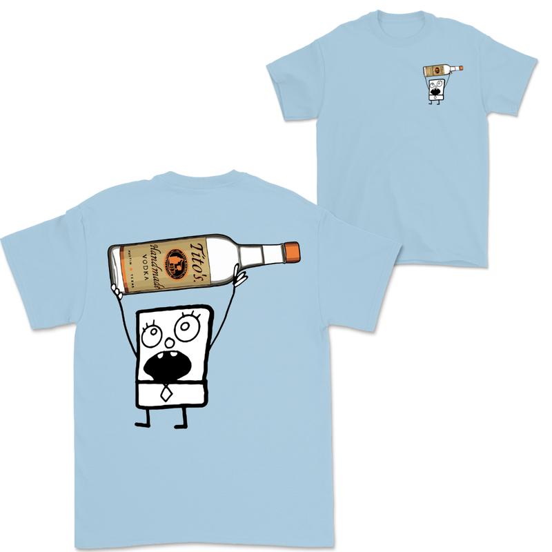 Doodlebob Titoâ€™s Vodka Drawing 2 Sided T-Shirt, Funny Drinking T-Shirt, Summer T-Shirt, Full Color T-Shirt, Unisex T-Shirt, For Men, For Women, Gift F