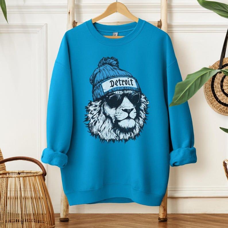 Detroit Football Crewneck Sweatshirt, Vintage Sports Fan Apparel, Trendy Game Day Gift, Unisex Detroit Sweatshirt, Detroit Football Fan