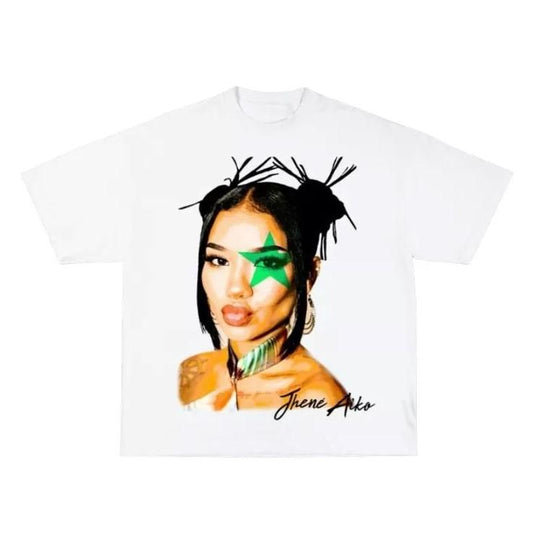 Jhene Aiko Green Star Graphic Tee Big Face Shirt