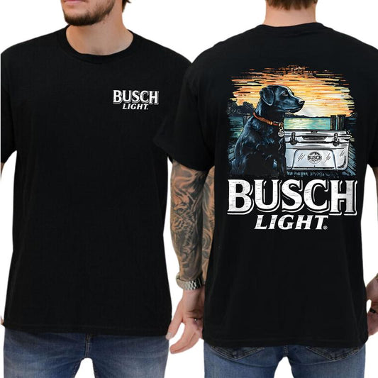 Busch Light Dog Men Limited T-shirt 2 Sides, Gift For Men, Love, Athletic, Casual Classic Cotton, Menswear