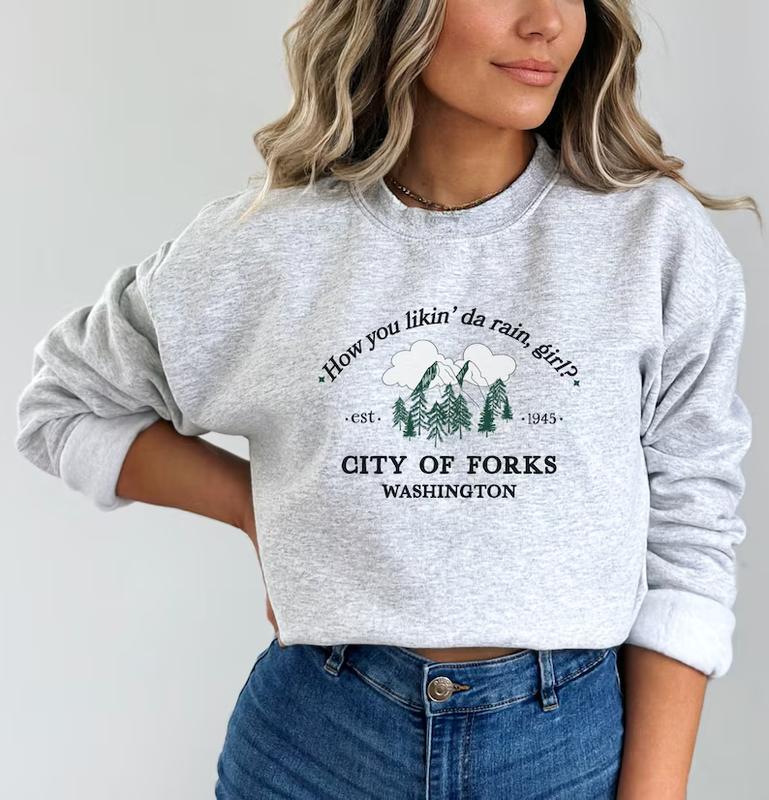 Twilight Sweatshirt, Forks Washington Crewneck Shirt, Book Bookish Gift, Edward Cullen Twilight Merch Parody Gift for Best Friend