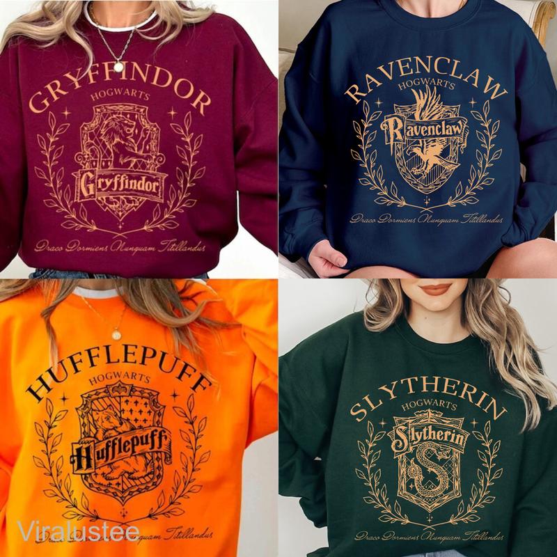 Vintage Wizard House Sweatshirts, Hogwarts House Sweatshirt, HP Wizard School Shirt, Potter Sweater Gift, Harry Magic, Universal Studios Fan