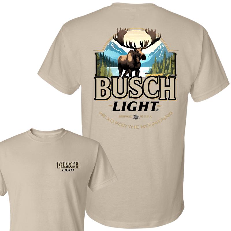 Busch Light Moose Head for the Mountains T-Shirt, Hunting T-Shirt, Full Color T-Shirt, For Men, For Women