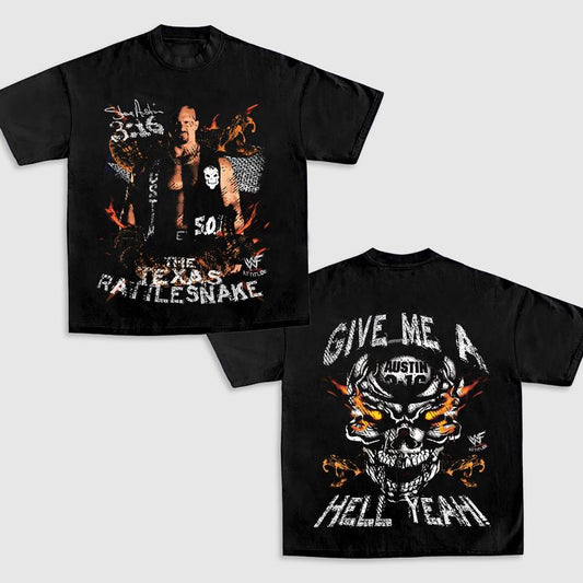 STONE COLD-TEXAS RATTLESNAKE TEE, Wrestling Graphic Tee, WWE Tee, Sports T-shirt, Athlete Shirt, Wrestling Gift Streetwear Crewneck Clothing