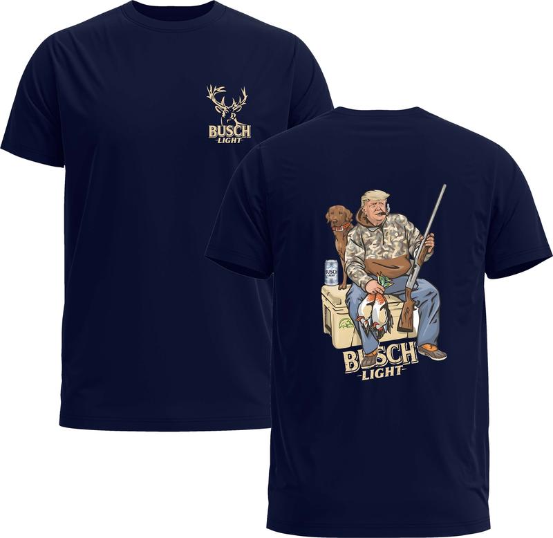 Trump Hunter Busch Light Tee - Busch Light Beer Unisex Gift - Gildan 5000 Graphic TShirt, Heavy Cotton, Full Sizing & Colors