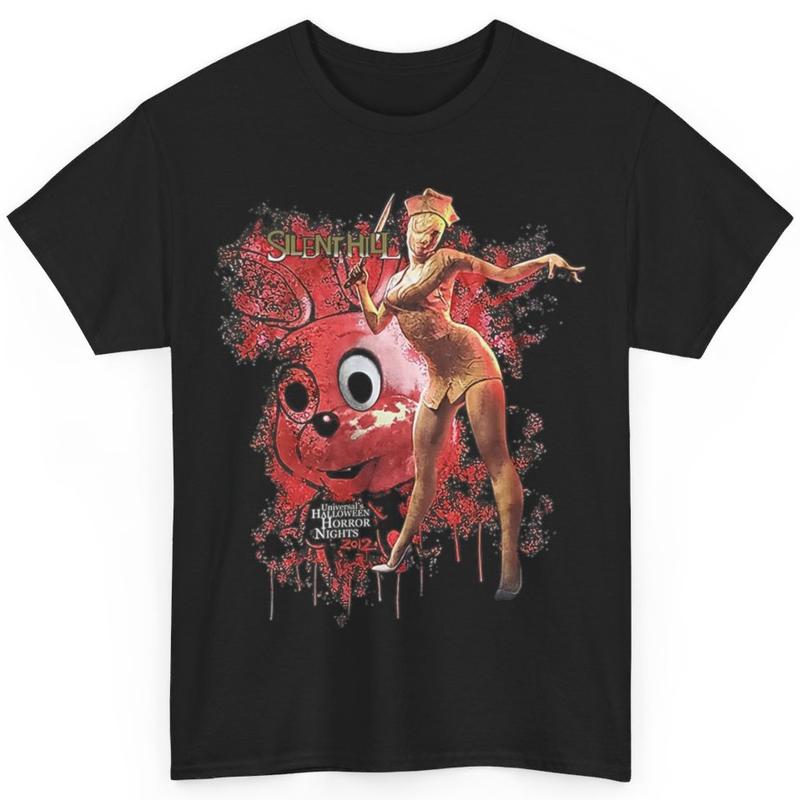 Silent Hill Universal Halloween H0rr0r Nights Video Game Cotton Crewneck Tshirt  Menswear Streetwear