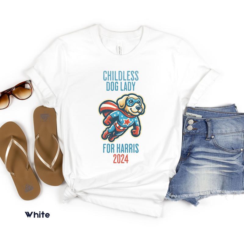 Childless Dog Lady shirt, Vote 2024, Feminist Voting Shirt, Kamala Shirt,  Pro choice, liberal, Democrat Tee Top Womenswear