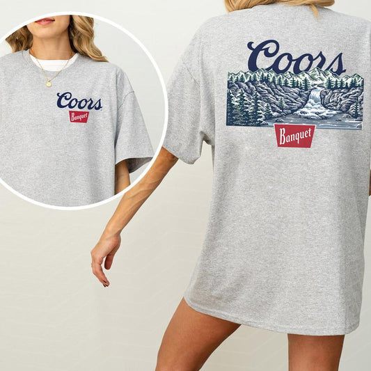 Coors Banquet Scenic Golden Colorado 2-Sided Shirt, Vintage Beer Drinking Shirt, Drink Tshirt for Men, Drinker T-shirt, Soft Cotton Casual Womenswear