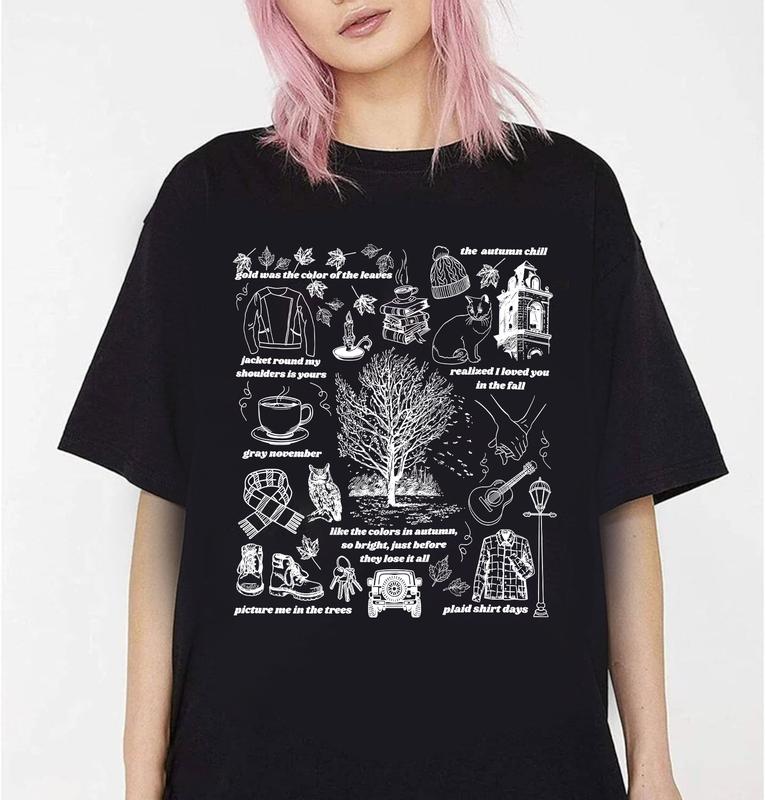 Autumn Fall Song Lyrics Shirt, Happy Fall Season TShirt, Autumn Season SweatshirtHoodie