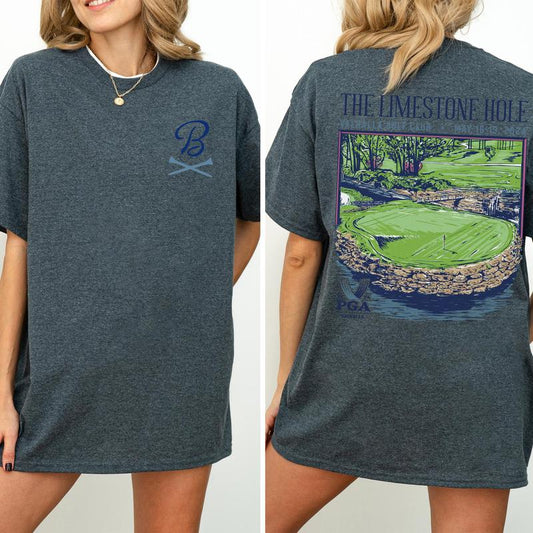 Vintage PGA Championship Barstool Golf Shirt 2-Sided, The Limestone Hole Tshirt, Retro Golfing Graphic Printed Tee, Golf Shirt For Men, Soft Cotton Fa