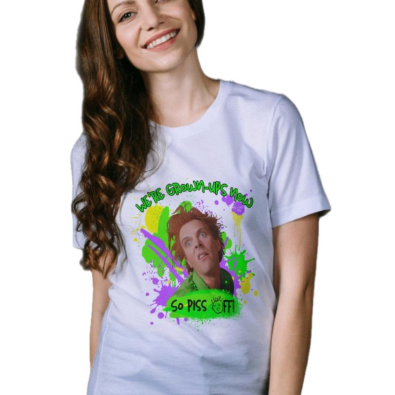 We're grown-ups now, so piss off Fred t-shirt Cotton Womenswear oogie boogie Top Breathable, Crewneck Comfortable Underwear