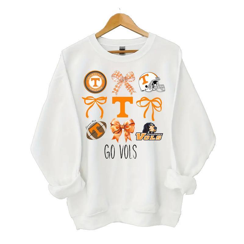 Tennessee Vols Coquette Football Sweatshirt, Tennessee University football Sweatshirt, Gameday tee Classic Cotton Sweaters Menswear football fan