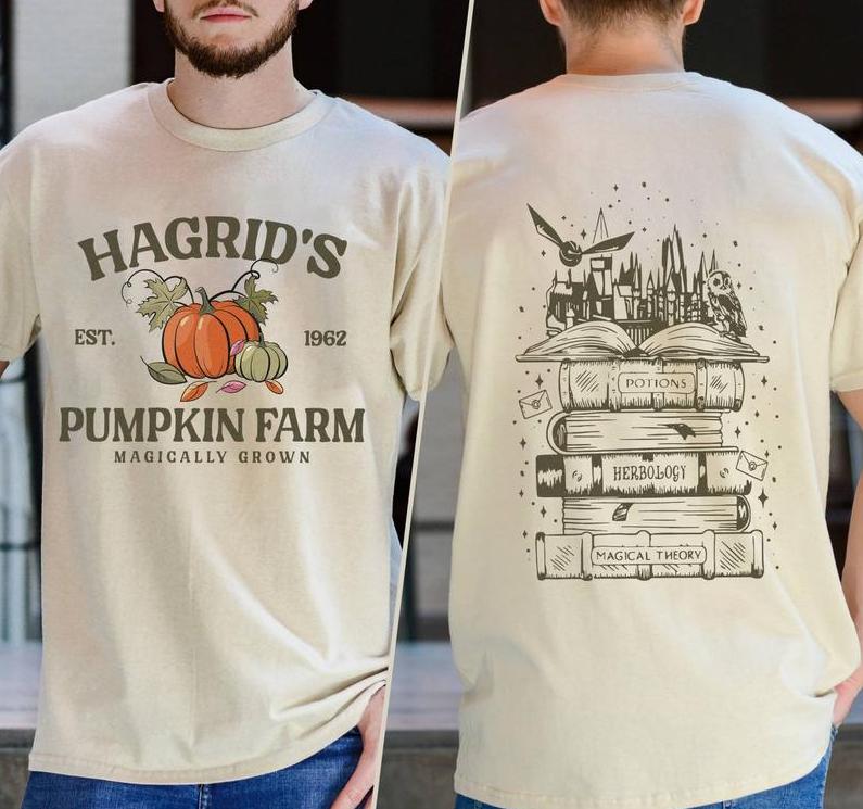 Hagrid's Pumpkin Farm 2side Shirt - Sweatshirt - Hoodie, HP Fan Gift, Potterhead Gift, Magical Wizard Pumpkin Shirt, Est 1962, Halloween Sweatshirt Ho