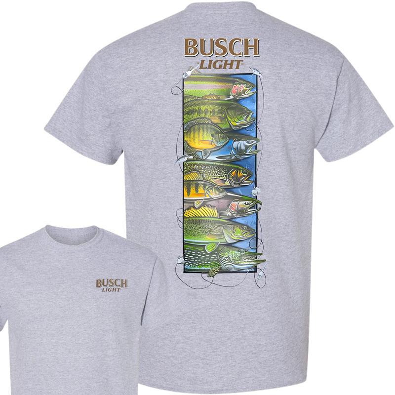 BUSCH LIGHT, BEER,Busch Light Wildlife 2-sided T-shirt, Busch Light T shirt Full Color For Men And Women, Casual Graphic Round Neck T-shirt for Summer