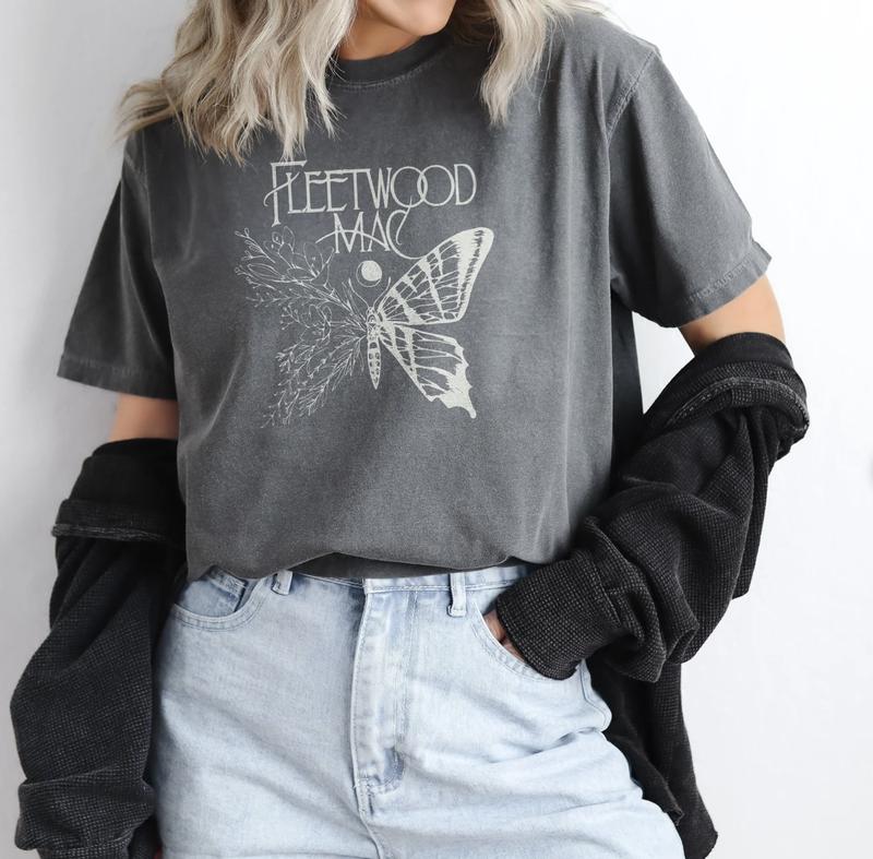 Fleetwood Mac Retro T-Shirt Top Womenswear Underwear Lady Tshirt Summer Comfort Streetwear
