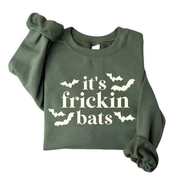 It's Frickin Bats Sweatshirt, Halloween Sweatshirt, Spooky Season, Halloween Crewneck, Funny Halloween Tee, Scary Halloween Shirt, Bat Tee