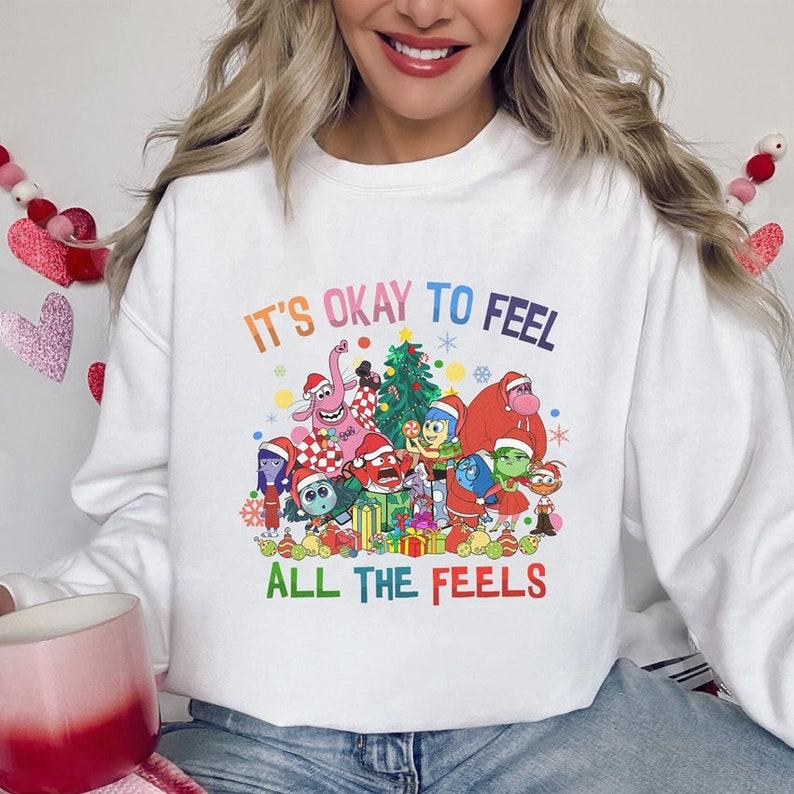 Inside Out It's Okay To Feel All The Feels Christmas Shirts, Custome Inside Out Mental Health Christmas Sweatshirt T-shirts Hoodie, Christmas Gifts