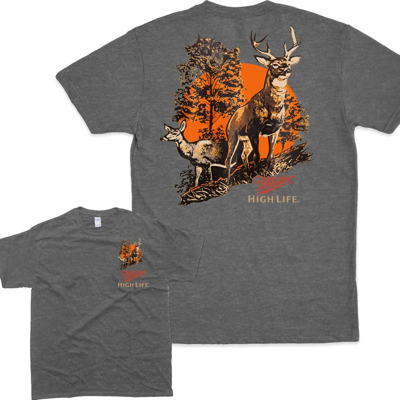 Miller High Life Deer T-shirt, Hungting T-Shirt, Full Color T-Shirt, For Men, For Women