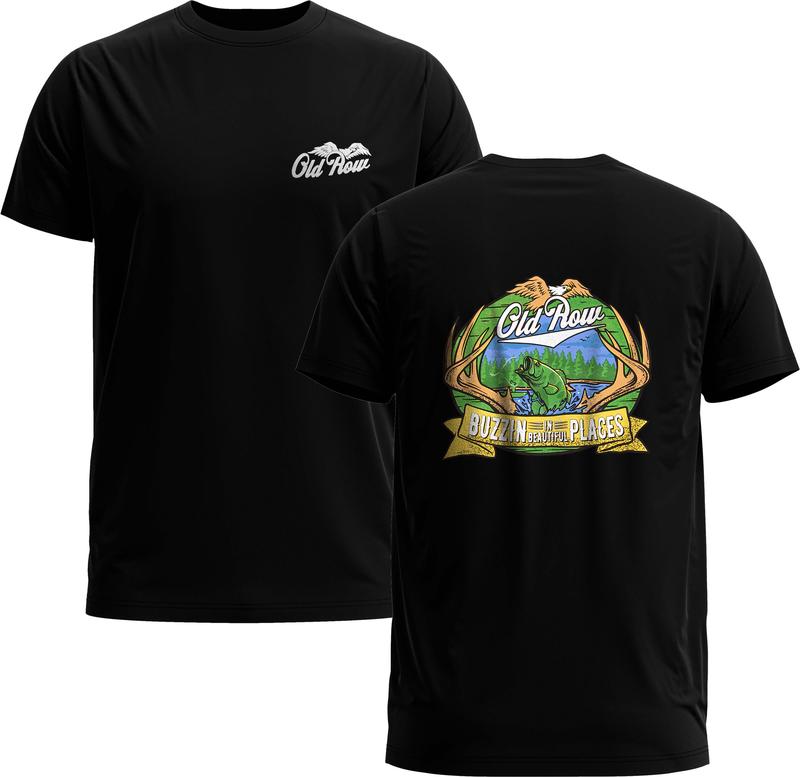 Old Row Buzzin' In Beautiful Places Tee - Old Row Hunting Unisex Print Gift - Gildan 5000 Graphic T-shirt, Full Sizing & Colors, Menswear & Womenswear