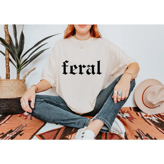 Feral Comfort Colors T-Shirt, Sarcastic Tee, Unisex Feral Cowgirl Trending Cool Graphic Cotton T-shirt, Relaxed Style Casual Funny Top
