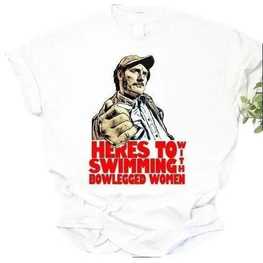 Quint Trending Quote Jaws Unisex Vintage T-Shirt Cotton Fabric