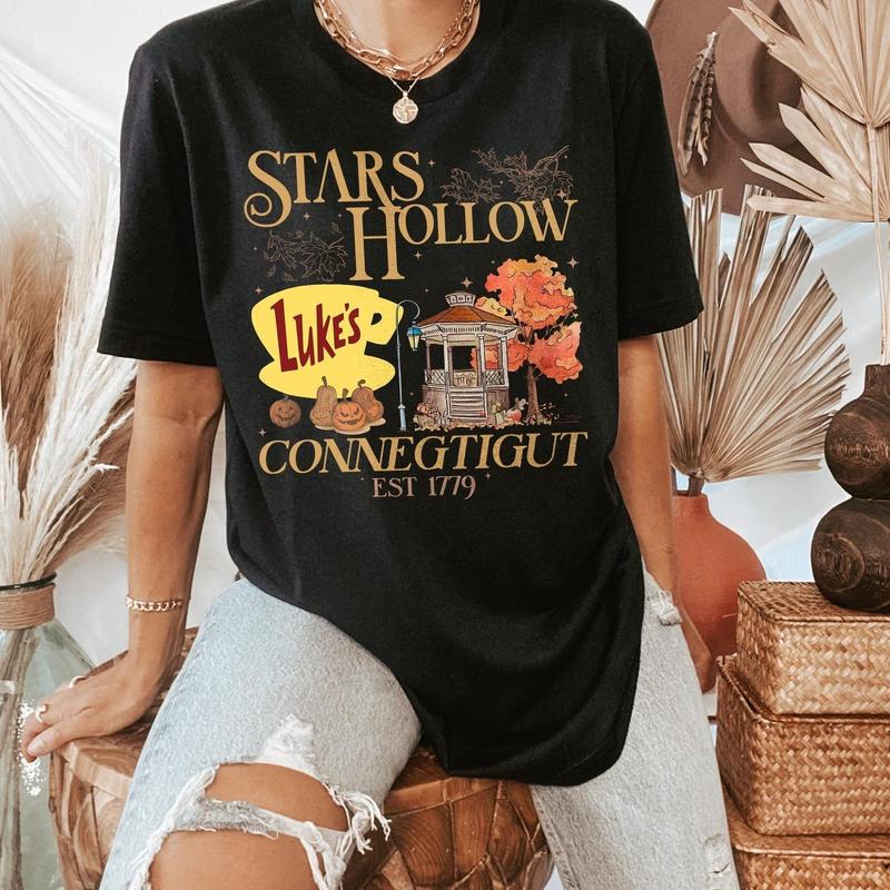Stars Hollow Shirt, Luke's Diner TShirt, Retro Stars Hollow Crewneck, Gilmore Girl Eras Cotton Fabric