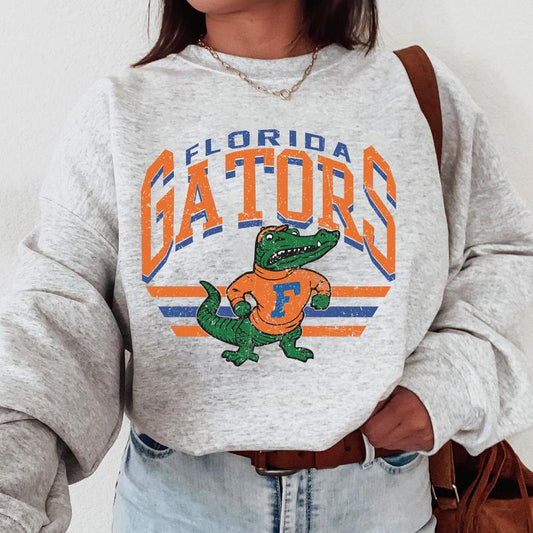 Florida Gators Vintage  Football NCAA Sweatshirt, Vintage Sweatshirt NCAA, Classic Sport Sweatshirt, Gifts For Football Fan Sport