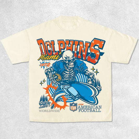 Dolphins Shirt, Vintage 90s Unisex Football Tees, Football T-Shirts, Sports Shirt, Game Day Tee, Football Fan Gifts