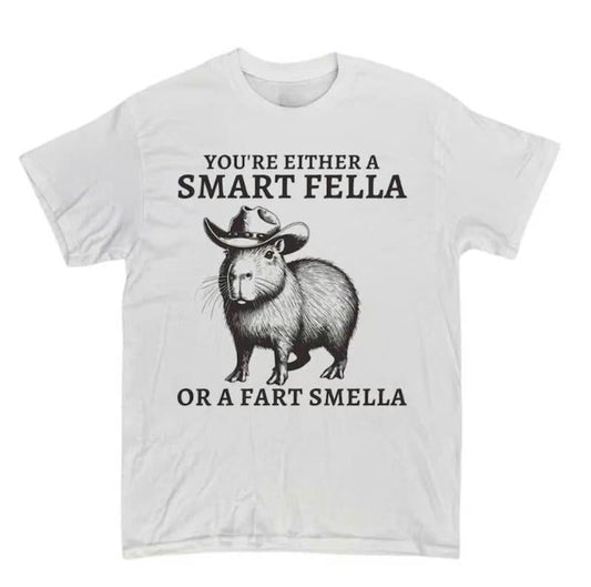 Retro Smart Fella Capybara 90s Shirt, Funny Capybara Tee, Meme Shirt Comfort Cotton