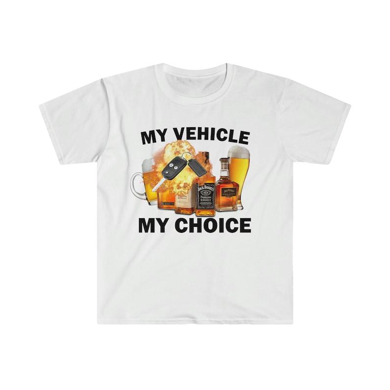 Drunk Driving T-Shirt, Funny Unisex Graphic Tee, Satirical Statement Gift Shirt for Those with a Taste for Edgy Humor and Meme Style