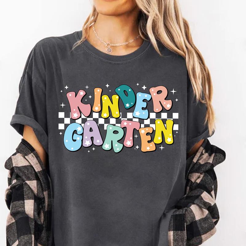 Cute Kindergarten Teacher Shirt, Back To School Outfit, First Day Of School, Kinder Grade Shirt, School Matching Shirt, Teacher Appreciation Gift Idea