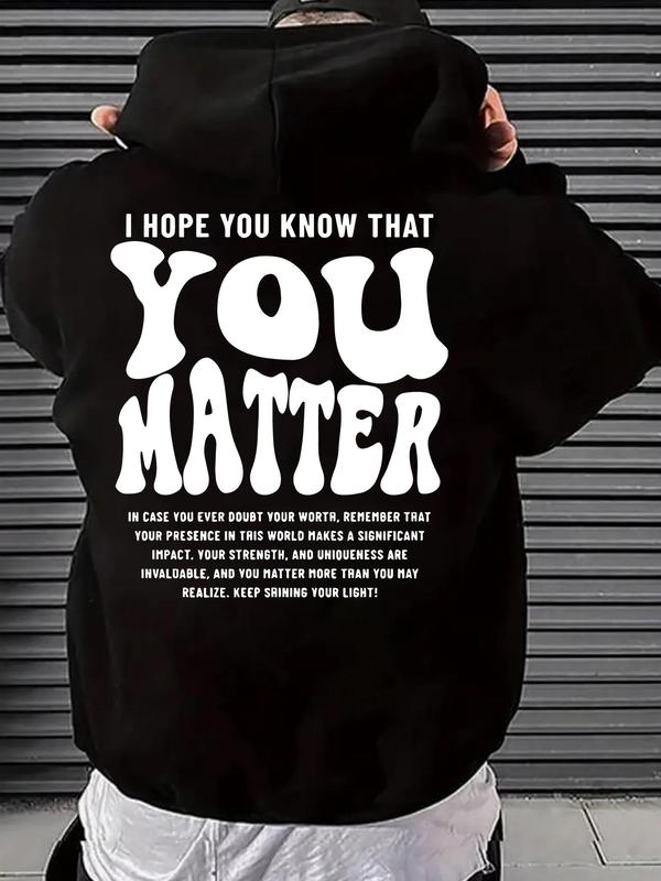 Letter Print Men's Casual Drawstring Hoodie, Regular Fit Sweatshirt for Spring & Fall, Fashionable Daily Men's Clothing