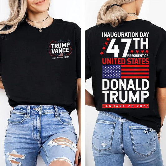 Donald Trump Won 2024 Election Inauguration Shirt, Trump Vance 2024 Winning Ticket Shirt, Trump President 2024 Shirt, Pro-Trump, Full Colors